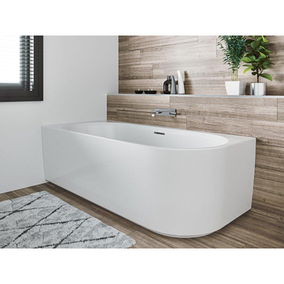 Riho Desire hoekbad - 184x84cm - Hoekopstelling links - met chromen badvuller - Acryl wit glans