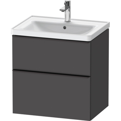 Duravit D-Neo wastafelonderkast 63.4x62.5x45.2cm 2 lades Grafiet Mat