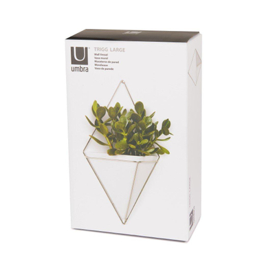 Umbra Trigg plantenhouder 10x22x39cm 1 stuk hangend keramiek wit/goud