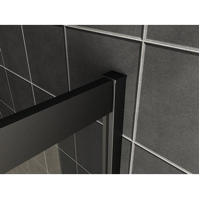 Wiesbaden Skyline hoekinstap cabine met 2 schuifdeuren 800 x 800 x 2000 x 8 mm nano helder glas/mat zwart