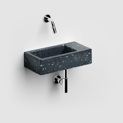 Clou lush 3 fontein - 36x18cm - rechts - gerecycled PE - heelal zwart OUTLETSTORE