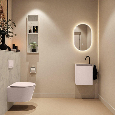 MONDIAZ TURE-DLUX 40cm toiletmeubel Rosee. EDEN wastafel Opalo positie links. Met 1 kraangat.