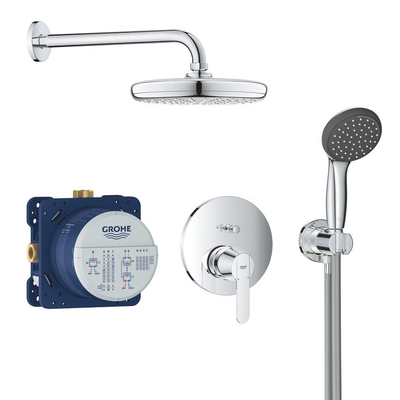 GROHE Get Regendoucheset opbouw - hoofddouche 21cm - handdouche rond -inclusief inbouwbox - chroom