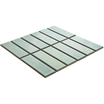 The Mosaic Factory Barcelona mozaïektegel - 29.1x29.7cm - wandtegel - Rechthoek - Porselein Turquoise Glans