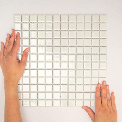 The Mosaic Factory Barcelona mozaïektegel - 30x30cm - wandtegel - Vierkant - Porselein Extra White Glans