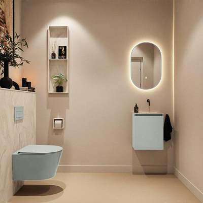 MONDIAZ TURE-DLUX 40cm toiletmeubel Greey. EDEN wastafel Ostra positie rechts. Zonder kraangat.