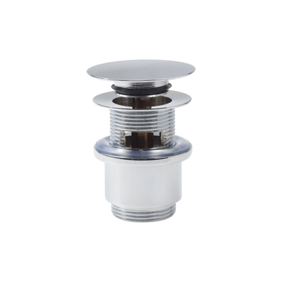 Clou InBe stop/go afvoerplug met platte afdekkap rond chroom