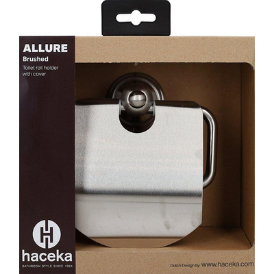 Haceka Allure Toiletrolhouder - met klep - geborsteld RVS