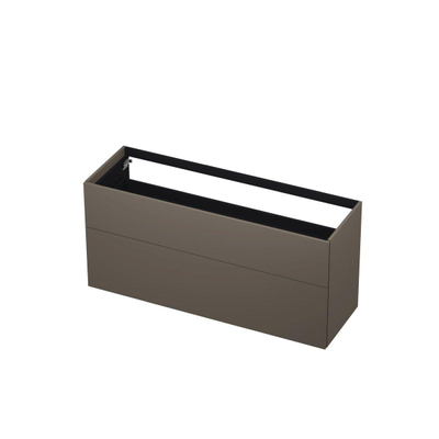 INK P2O Wastafelonderkast - 140x45x65cm - 2 lades - push 2 open - rechte opdekfronten MDF lak taupe mat