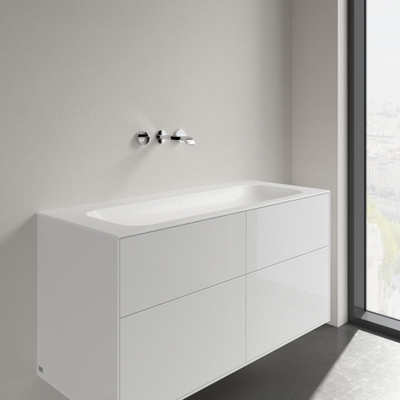 Villeroy & boch Finion meubelwastafel 120x50 zonder kraangat zonder overloop stonewhite Ceramic+ stone white