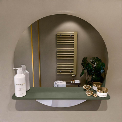 Mondiaz SPOT Badkamerspiegel - rond 60cm - spiegelplanchet - kleur Army