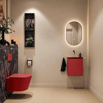 MONDIAZ TURE-DLUX 40cm toiletmeubel Fire. EDEN wastafel Lava positie midden. Zonder kraangat.
