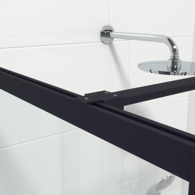 Saniclass Bellini Inloopdouche - 110x200cm - veiligheidsglas - rook glas - mat zwarte lijst rondom - anti kalk