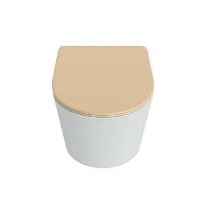 MONDIAZ LAVIE wandclosetpack - 36x53cm - diepspoel - rimless - Greey (grijs) - softclose - quick-release - toiletzitting - Sand (beige)