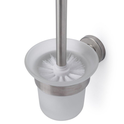 Wiesbaden 304 toiletborstel met houder mat glas/RVS OUTLETSTORE