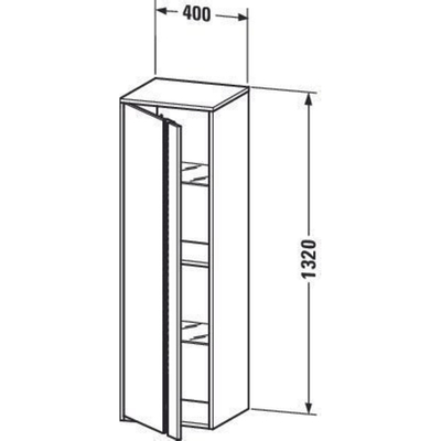 Duravit Ketho badkamerkast 40x36x132cm 1 deur Standaard greep Grafiet