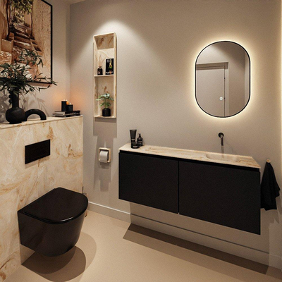 MONDIAZ TURE-DLUX 120cm toiletmeubel Urban. EDEN wastafel Frappe positie rechts. Zonder kraangat.