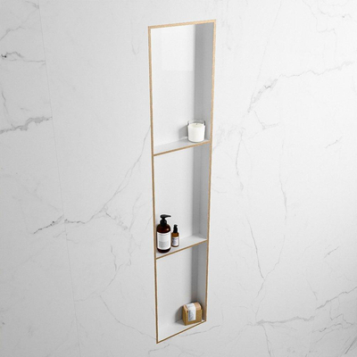 MONDIAZ EASY Nis - 149.5x29.5cm - geschikt voor in- of opbouw - 3 vakken - kleur Oro | Talc