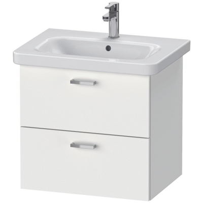 Duravit XBase Wastafelonderkast 58x44.8x56cm Standaard greep met softclose spaanplaat wit Mat