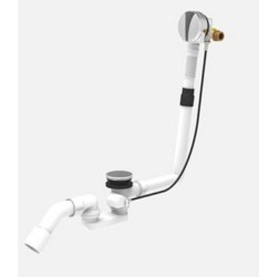 Wiesbaden luxe bad plugoverloopcombinatie met badvulfunctie chroom