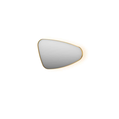 INK SP23 Spiegel - 80x4x50cm - LED onder en boven colour changing - dimbaar - organisch - in stalen kader - rechts aluminium Mat goud