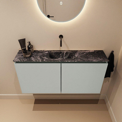 MONDIAZ TURE-DLUX 100cm toiletmeubel Greey. EDEN wastafel Lava positie midden. Zonder kraangat.