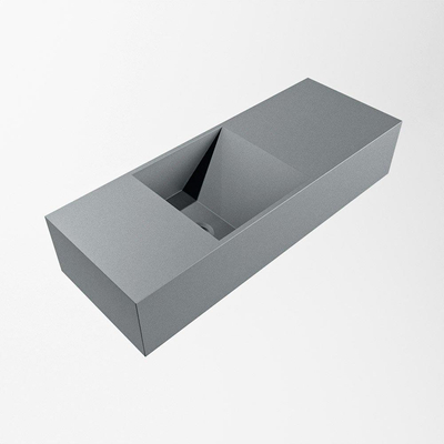 Mondiaz TYNE Fontein - 60x23x12cm - wasbak Links - zonder kraangaten - solid surface - Plata