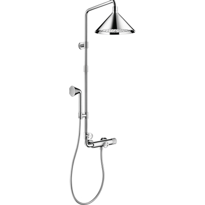 AXOR Front showerpipe: met douchekraan thermostatisch met met Raindance Select S 240 hoofddouche 2jet met handdouche 1jet en Isiflex doucheslang 160cm chroom