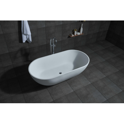 ZEZA Alexia vrijstaand bad 178x88x52cm solid surface mat wit