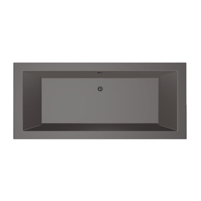 Xenz Society ligbad - 180x80cm - met overloop - zonder afvoer - Acryl Antraciet Mat
