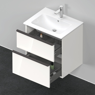 Duravit D-Neo wastafelonderkast 61x62.5x46.2cm 2 lades wit Hoogglans