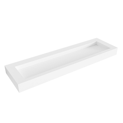Mondiaz AVON Vrijhangende wastafel - 160cm - wasbak midden - rand 12cm - Solid surface Talc