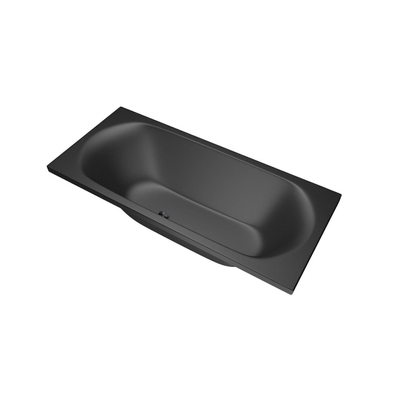 Xenz Cuba ligbad - 180x80cm - met overloop - zonder afvoer - Acryl Ebony mat