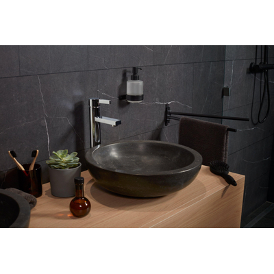 Haceka Ixi Dubbele Handdoekhouder Draaib. Mat Zwart RVS 39cm