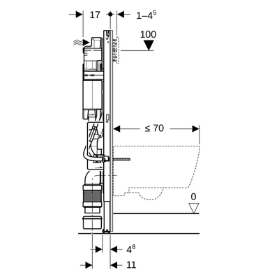 GeberitDuofixwandcloset h112cm sigma res12cm hinst na montage