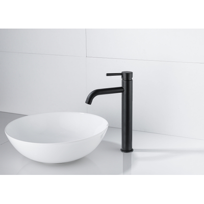 Fortifura Calvi Wastafelkraan - 33.9cm - verhoogd - opbouw - mat zwart