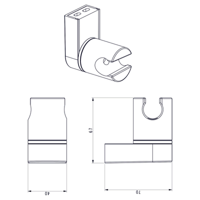 Differnz Handdouche houder Kantelbaar zwart