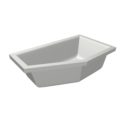 Xenz Society 160 ligbad - 160x90cm - met overloop - zonder afvoer - Hoekopstelling rechts - Acryl - glans Wit