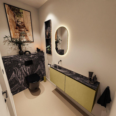 MONDIAZ TURE-DLUX 120cm toiletmeubel Oro. EDEN wastafel Lava positie links. Zonder kraangat.