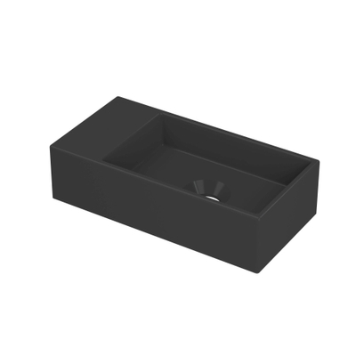 INK Versus Fontein - 36x18x9cm - wasbak rechts - 0 kraangaten - porselein zwart mat