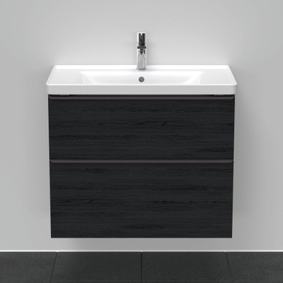 Duravit D-Neo wastafelonderkast 78.4x62.5x45.2cm 2 lades Eiken (zwart) Mat