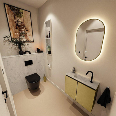MONDIAZ TURE-DLUX 60cm toiletmeubel Oro. EDEN wastafel Opalo positie midden. Met 1 kraangat.
