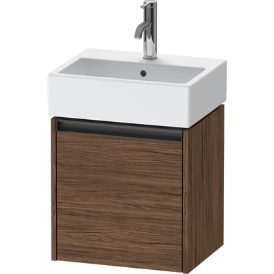 Duravit Ketho 2 wastafelonderbouwkast met 1 deur 43.4x33.8x44cm links, met greep antraciet donker noten mat