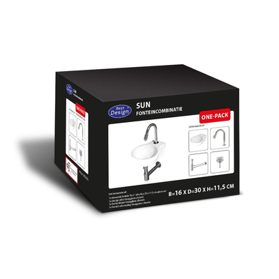 Best Design Class fonteinset compleet 30x16cm wit