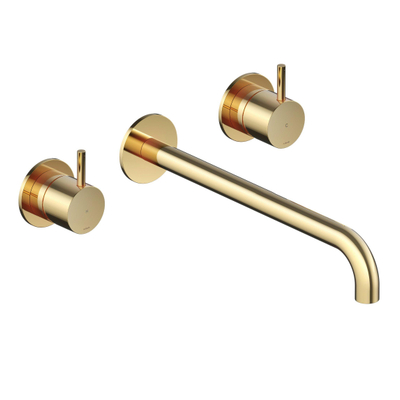 Hotbath Cobber afbouwdeel wastafelmengkraan 3 gats en 25 cm uitloop gepolijst messing SHOWROOMMODEL