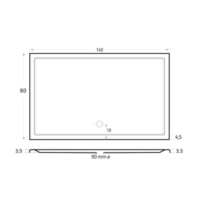 Xenz Mariana douchebak 140x80x4cm rechthoek Acryl Wit
