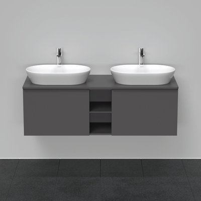 Duravit D-Neo wastafelonderkast 140x45.9x55cm 2 lades Grafiet Mat