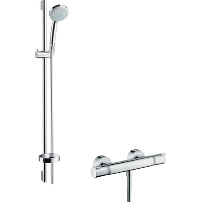 Hansgrohe Ecostat Comfort douchekraan thermostatisch UnicaC glijstang 90cm met handdouche Croma 100 EcoSmart chroom