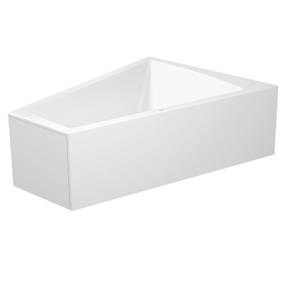 Duravit Paiova bad acryl afgeschuind 170x130x46cm rechts met aangevormd paneel en frame wit