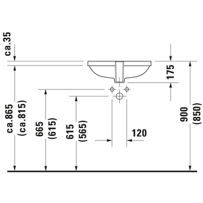 Duravit D Code onderbouwwastafel 49x29cm wit